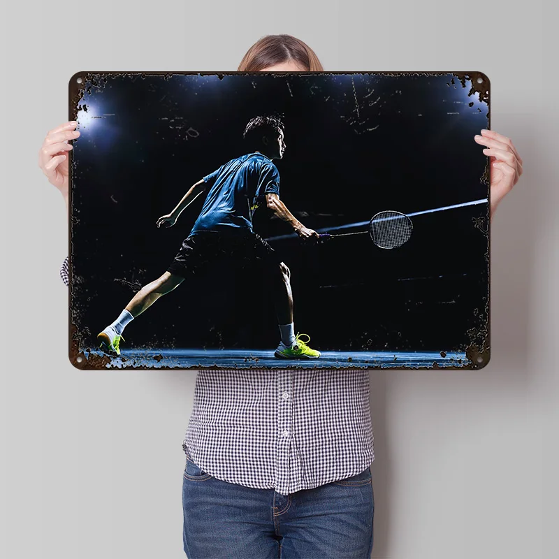 Badminton Europe - Badmintonspeler in actie 3D textuur geprinte